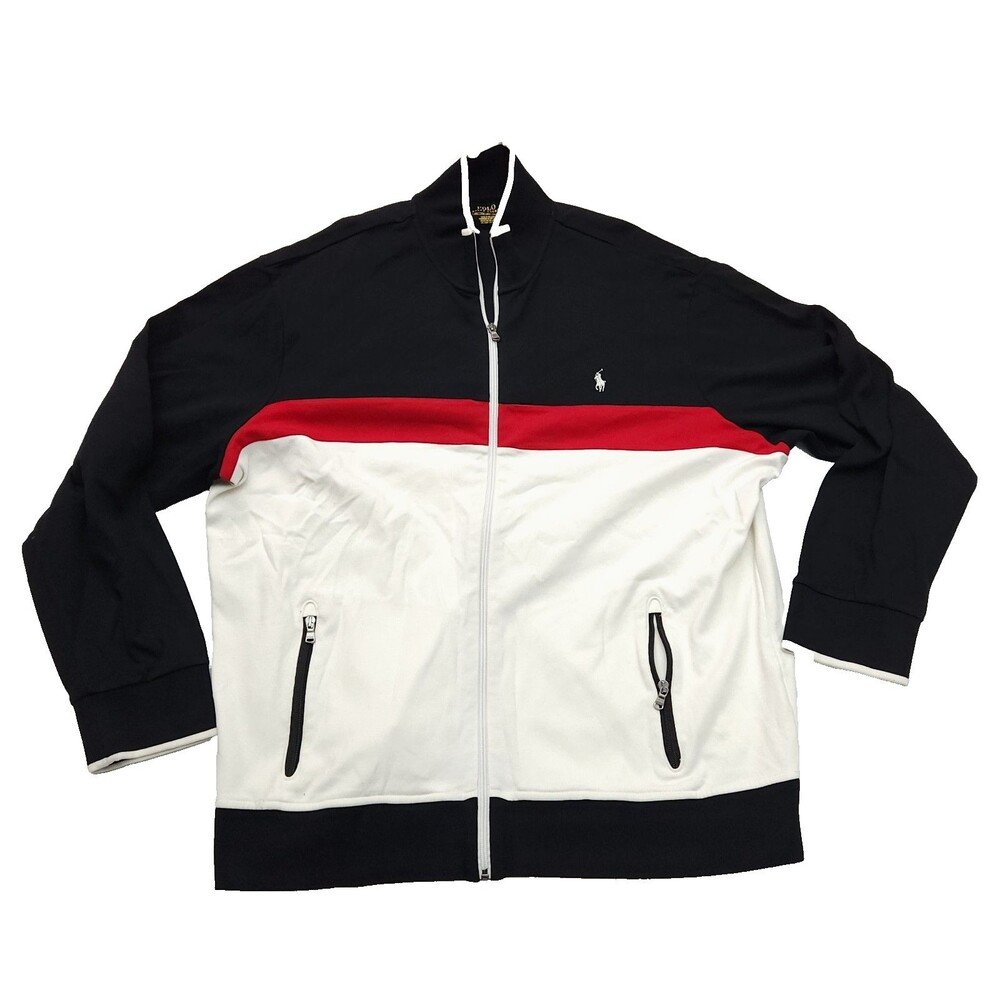 Polo Ralph Lauren Track Jacket Men's 2XL Full Zip Red White Blue